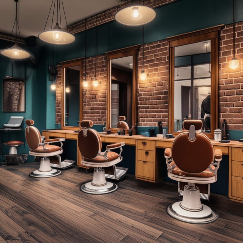 Interior da barbearia Elite Cuts